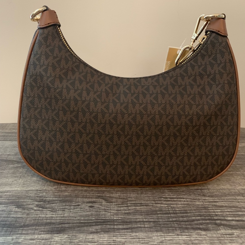 Michael Kors Large Cora Dark Brown Bag with Gold Chain NWT - Picture 2 of 9